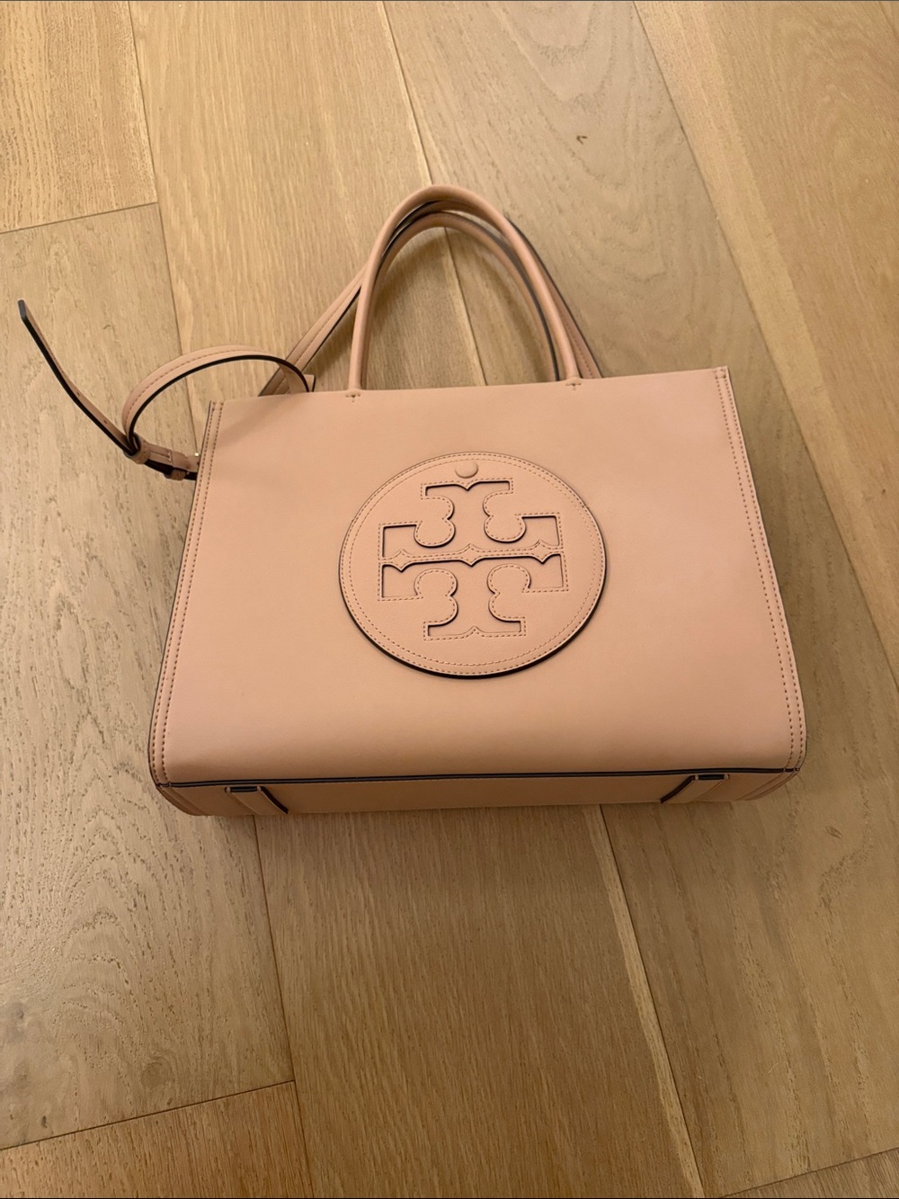 Tory Burch Small Ella Bio Leather Tote in light sand